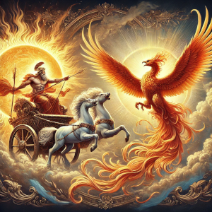 Mit o feniksie. Mit Feniksa. Helios i feniks
